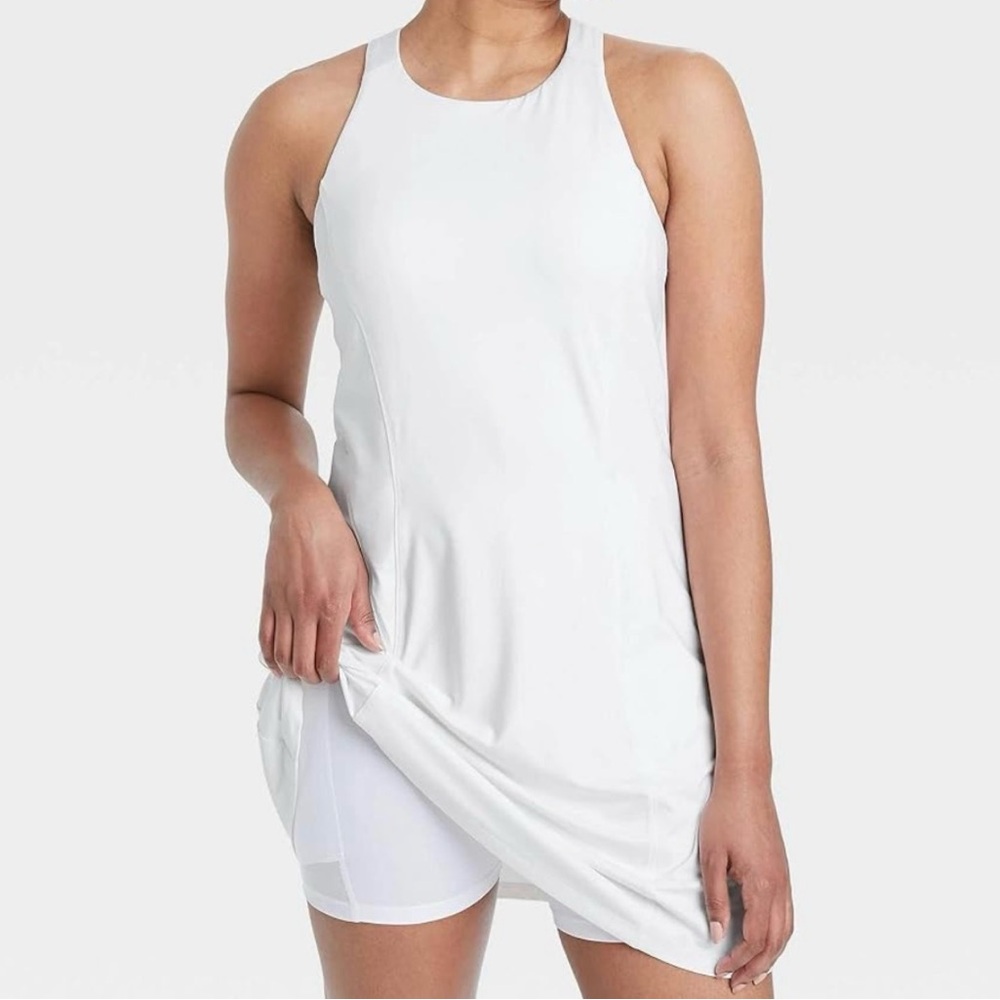 Cream Sleeveless Athletic Dress